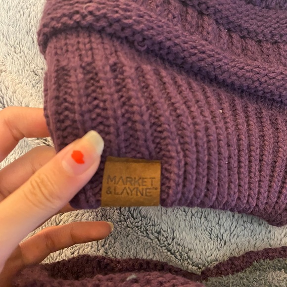 NWOT purple beanie, gloves, and scarf set - Picture 3 of 4